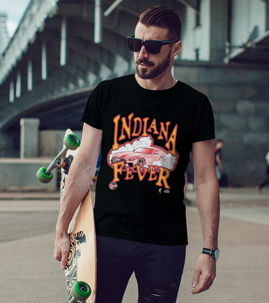 Indiana Fever Playa Society Sketch Car And Smoke T-Shirt