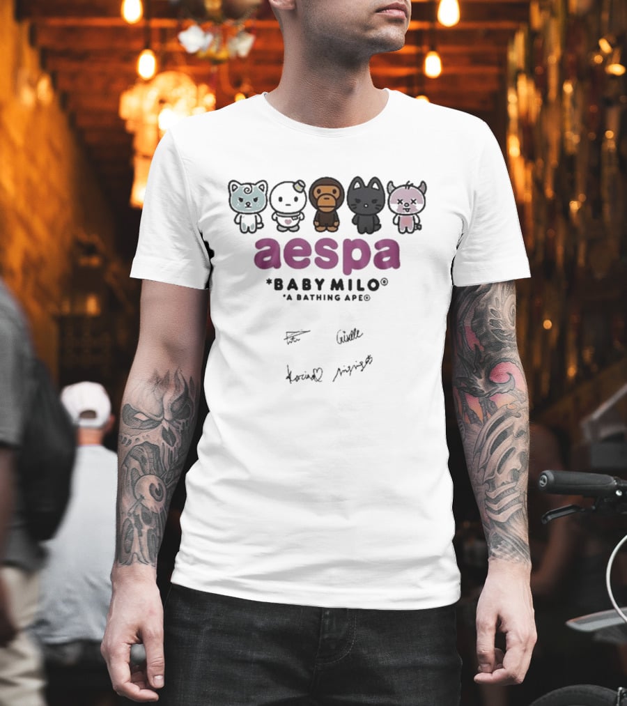Aespa BABY MILO A Bathing Ape Signed 2026 Edition T-Shirt