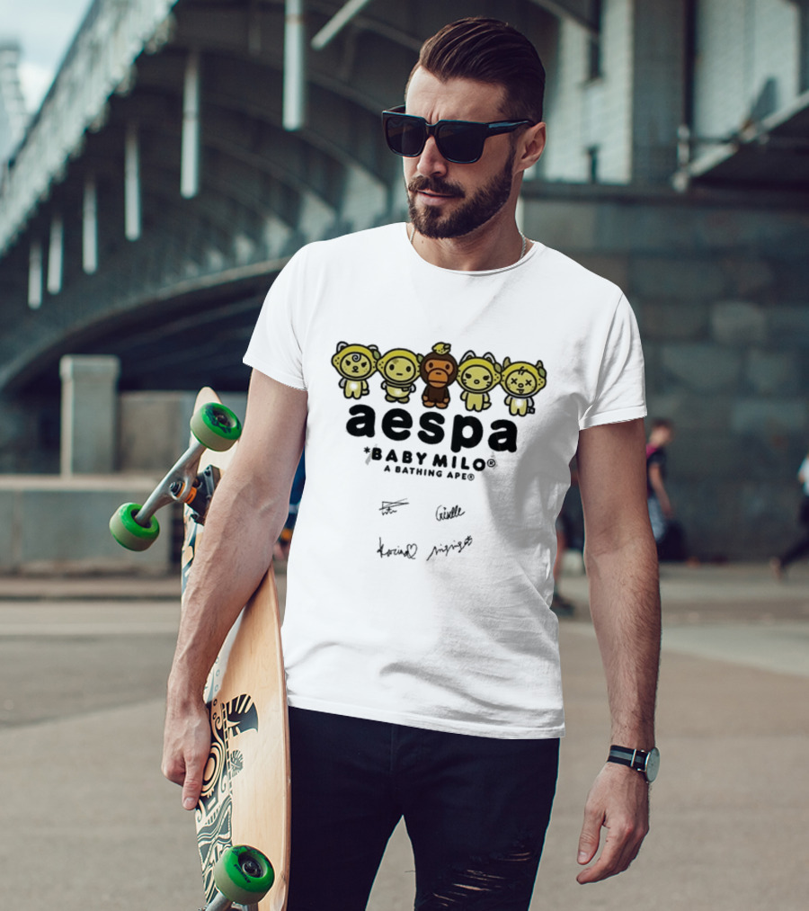Aespa X Baby Milo A Bathing Ape 2026 Signed Collaboration T-Shirt