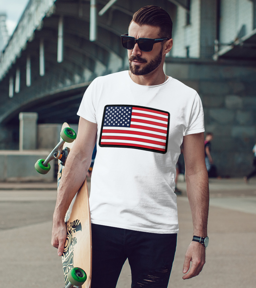 Dan Cevette American Flag Hat United States Stars And Stripes T-Shirt