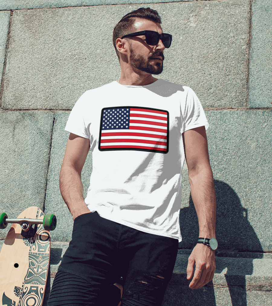 Dan Cevette American Flag Hat United States Stars And Stripes T-Shirt