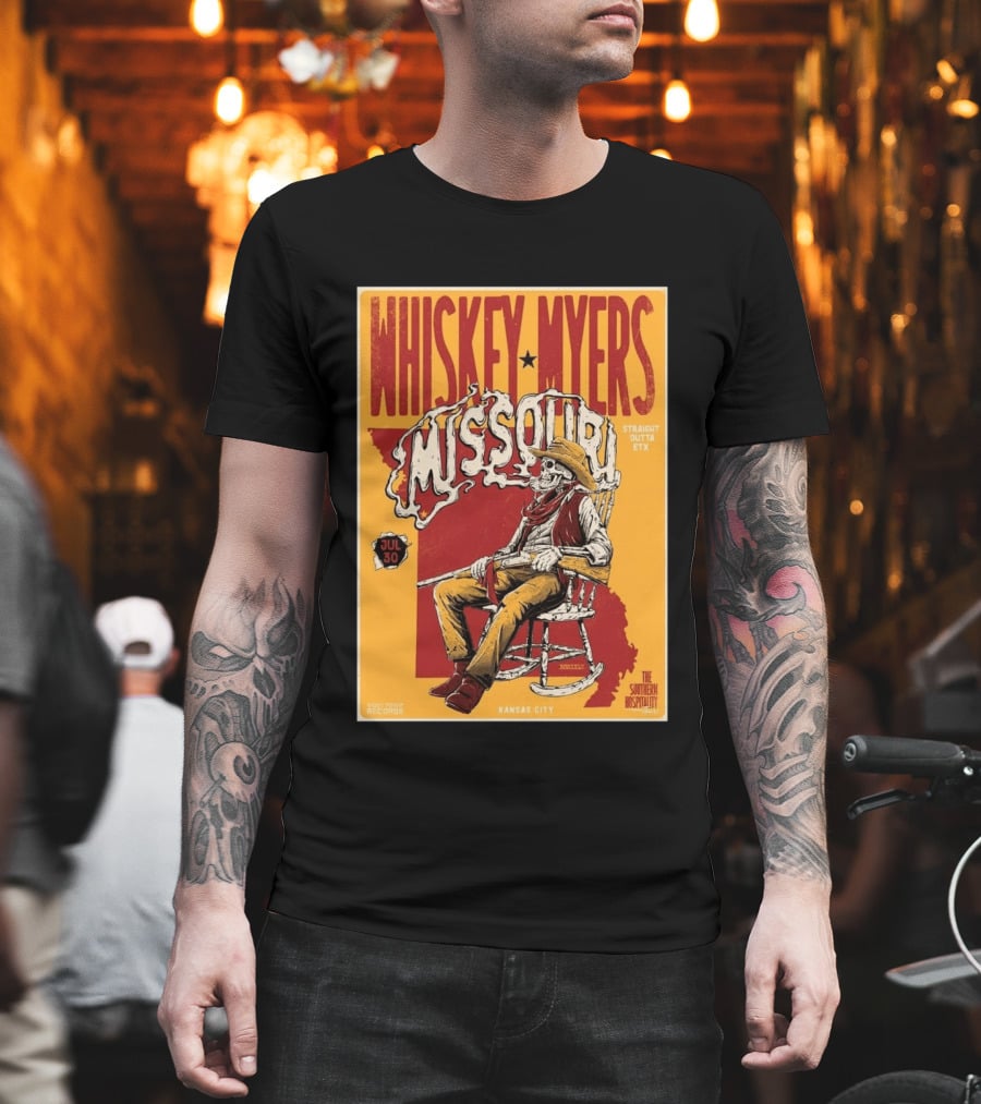Whiskey Myers Missouri Tour 2026 Kansas City Morton Amphitheater July 30 Straight Outta ETX T-Shirt
