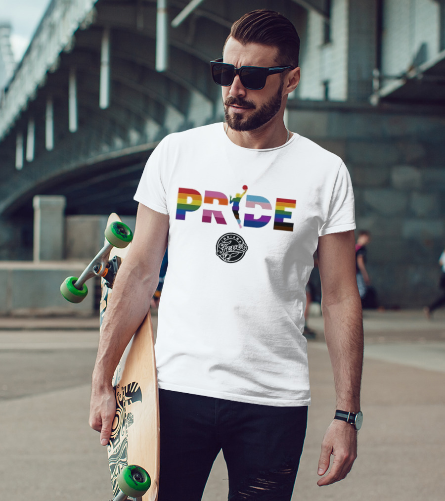 Indiana Fever WNBA Pride Rainbow Basketball Celebration T-Shirt