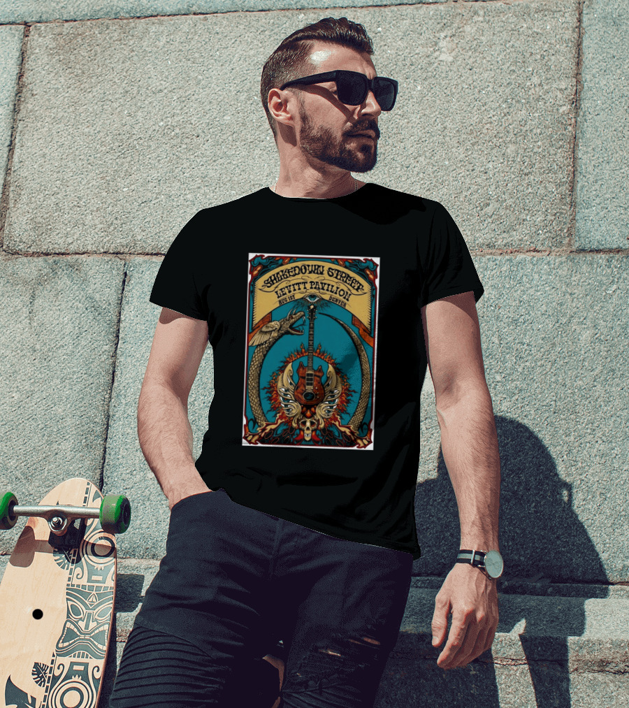 Shakedown Street Levitt Pavilion Aug 1 Denver 2026 Snake Guitar Skull T-Shirt
