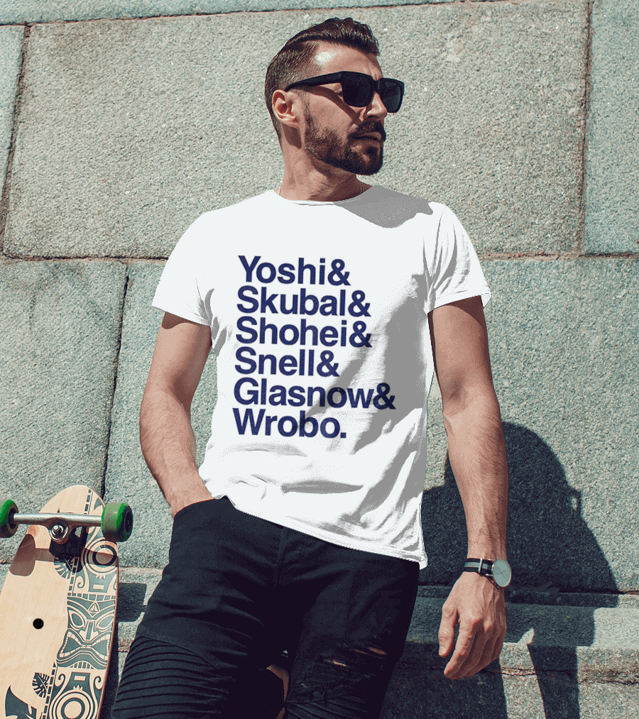 Yoshi Skubal Shohei Snell Glasnow Wrobo Dodgers Pitchers Ampersand T-Shirt