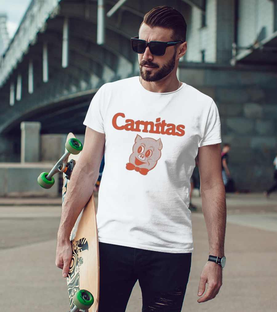 Carnitas Smiling Pig Face Nostalgic Pork T-Shirt