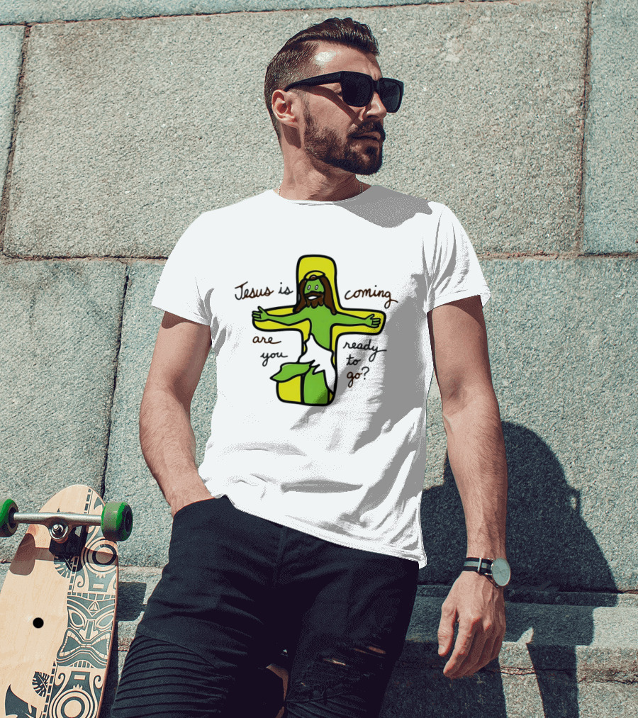 Jesus Is Coming Are You Ready To Go Cross Doodle T-Shirt