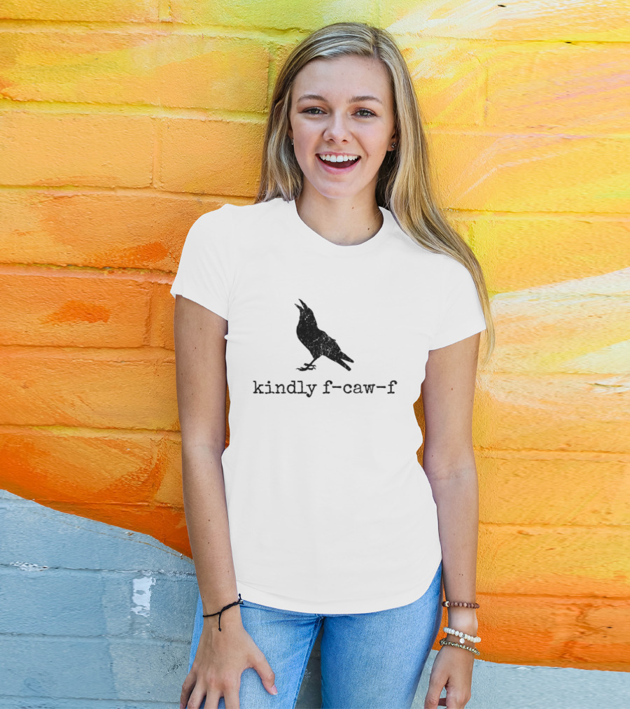 Raven Kindly F Caw F Silhouette Meme T-Shirt
