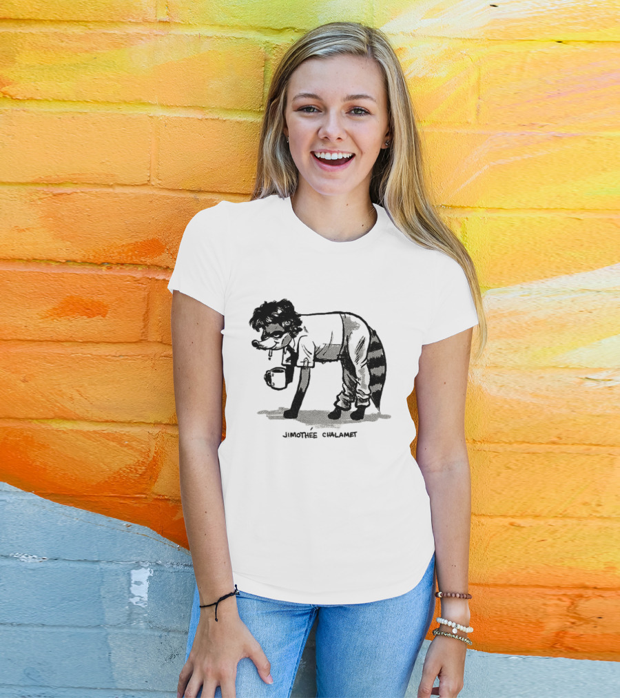 Timothée Chalamet Jimothy Raccoon 2026 Crossover Meme T-Shirt
