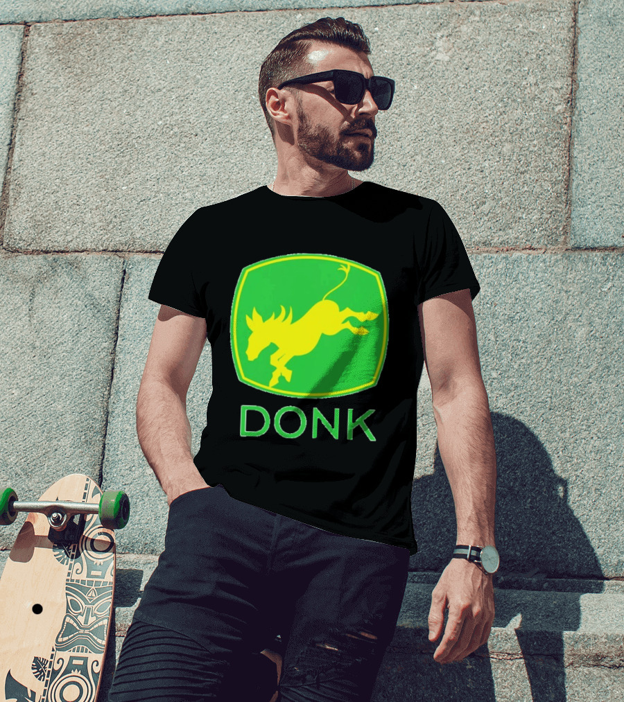 Donk Green And Yellow Farming Donkey T-Shirt