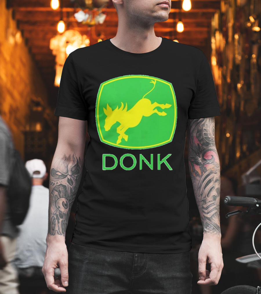 Donk Green And Yellow Farming Donkey T-Shirt
