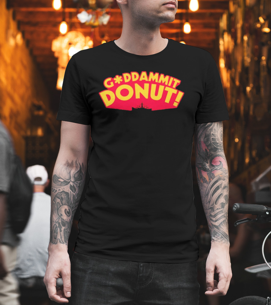 Gddammit Donut Goddammit Crown Starburst Red Yellow T-Shirt