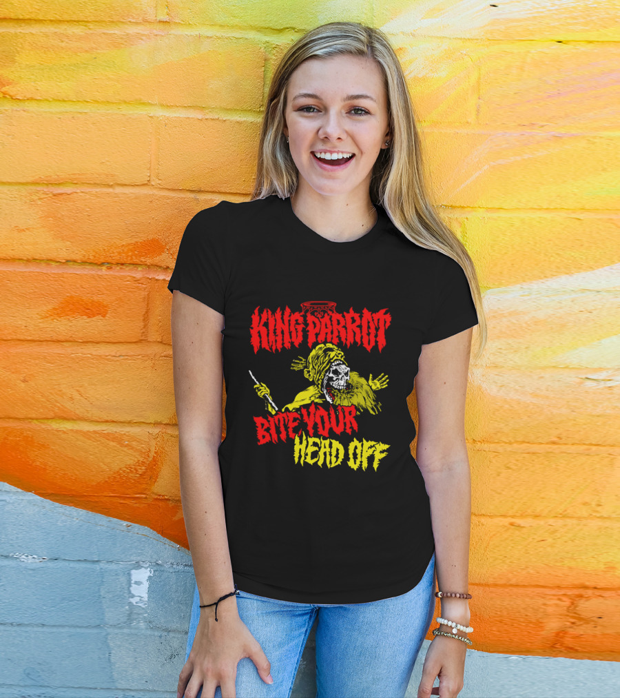 King Parrot Bite Your Head Off Skull And Creature T-Shirt