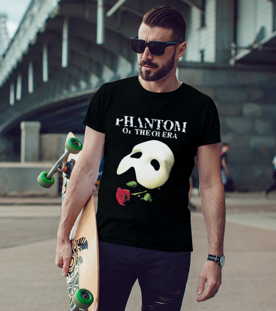 Phantom Of The Opera Mask Red Rose T-Shirt