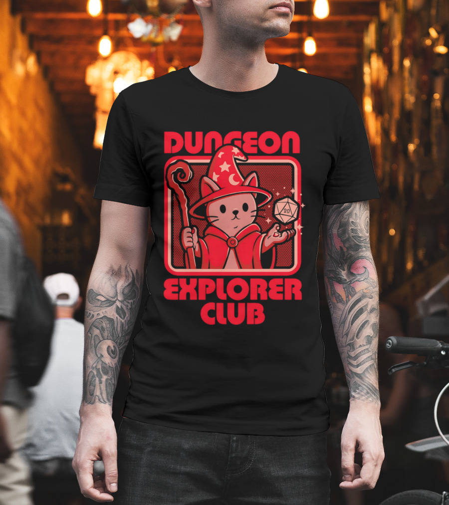Dungeon Explorer Club RPG Mage Cat T-Shirt