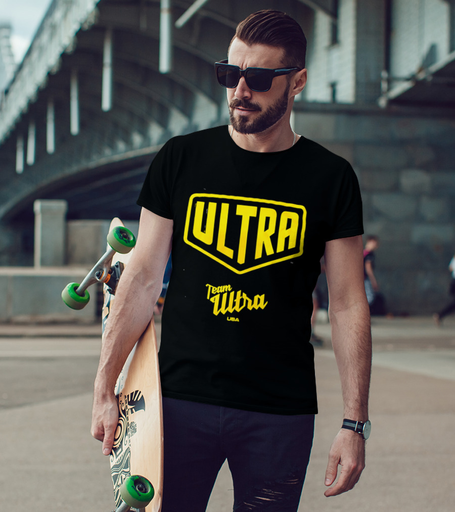 Team Ultra USA Yellow Black Shield Crest Ultra USA T-Shirt