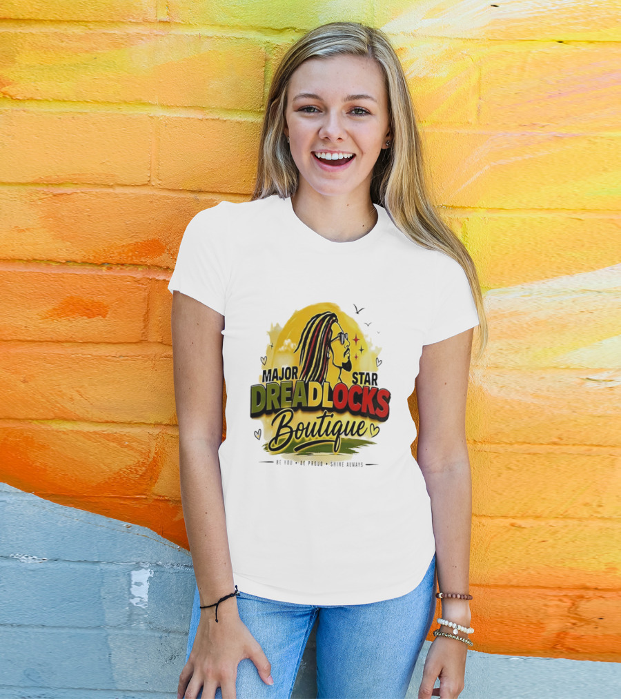 Major Star Dreadlocks Boutique Be You Shine Always Rastafarian Man Profile T-Shirt