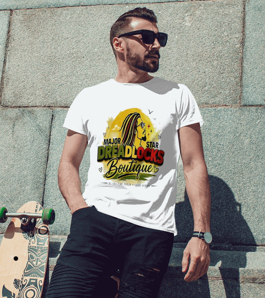 Major Star Dreadlocks Boutique Be You Shine Always Rastafarian Man Profile T-Shirt