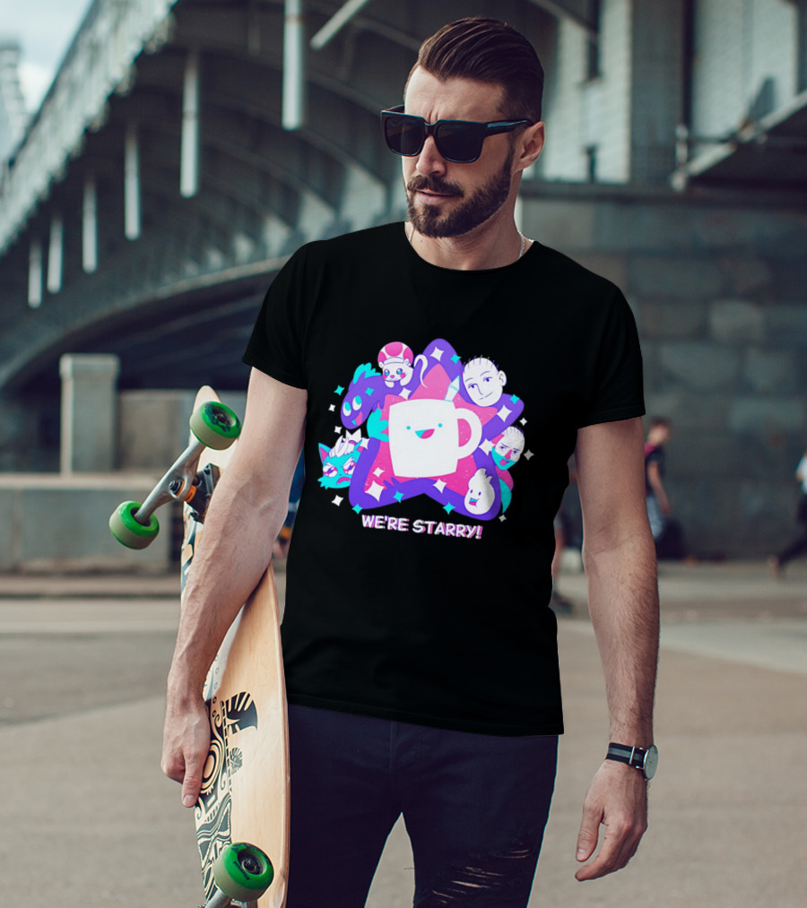 We're Starry Colorful Cartoon Characters And Happy T-Shirt