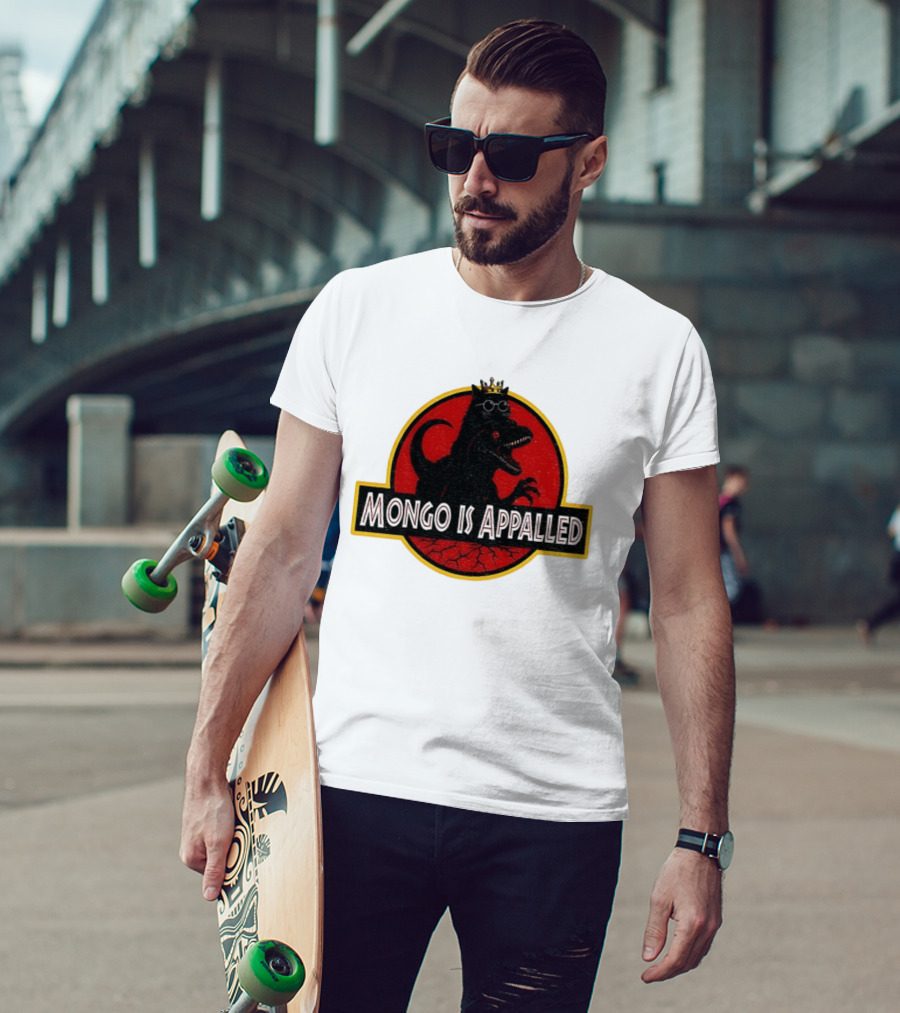 Mongo Is Appalled Dinosaur Crown Sunglasses Red Circle T-Shirt