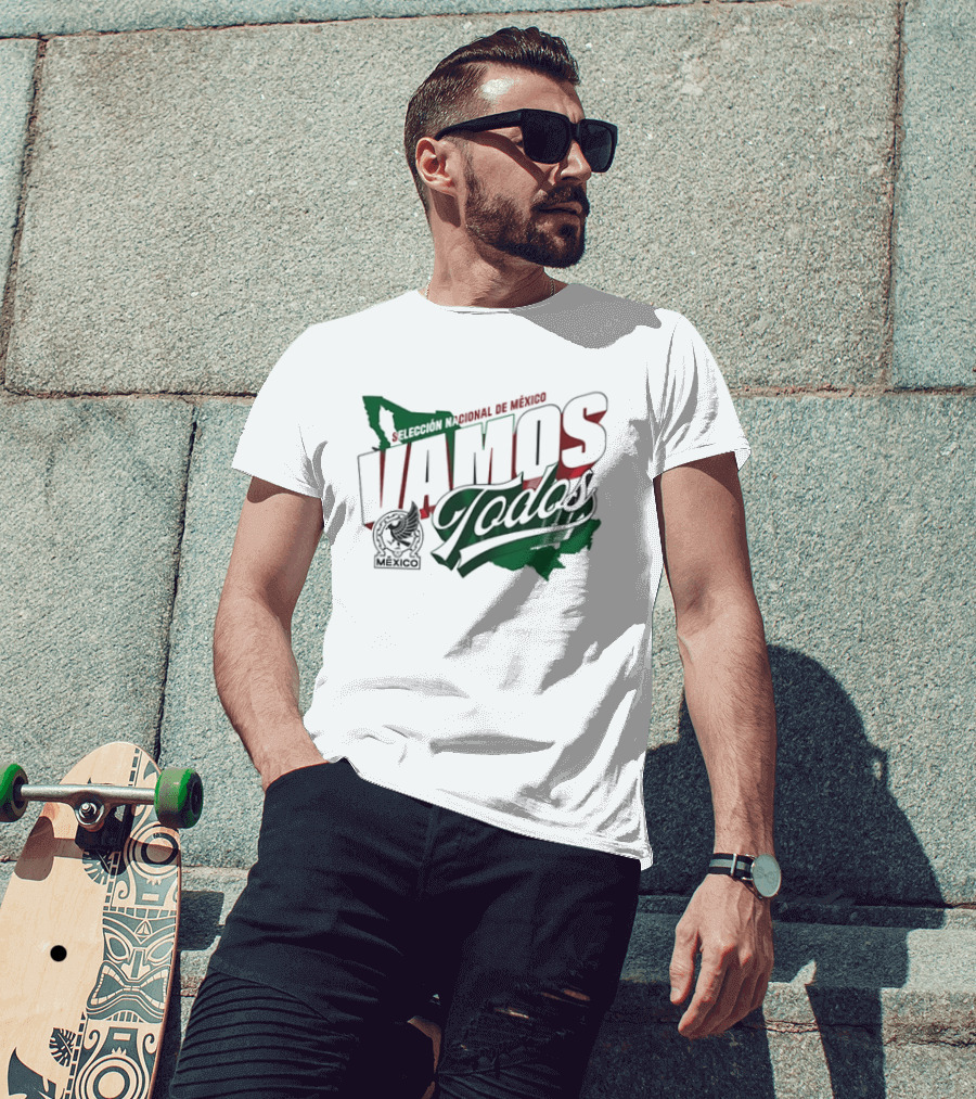 Selección Nacional De México Vamos Todos Map Crest T-Shirt