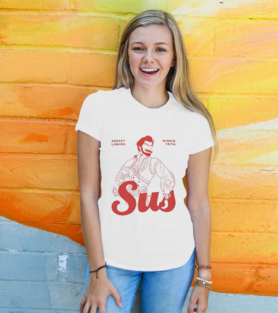 Sneaky Linking Since 1974 Sus Man Red Western T-Shirt