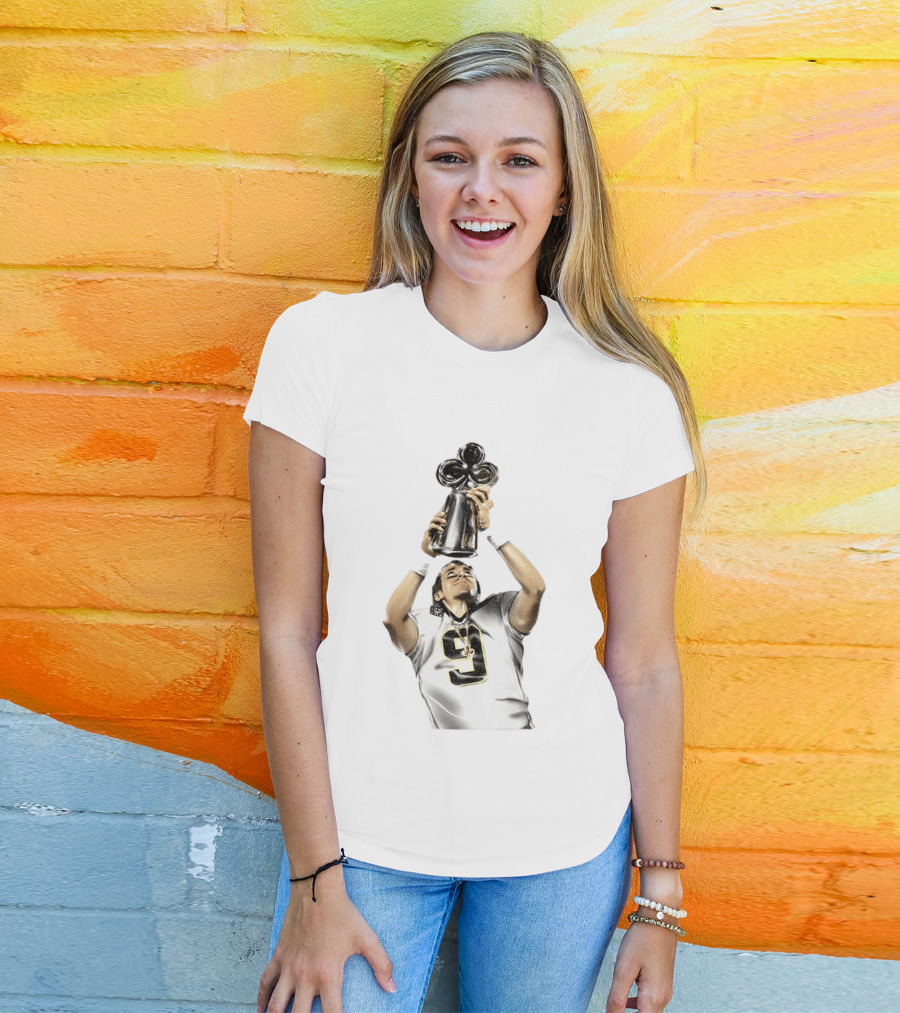 Drew Brees Saints Hall Of Fame 2026 Number 9 Trophy Celebration T-Shirt