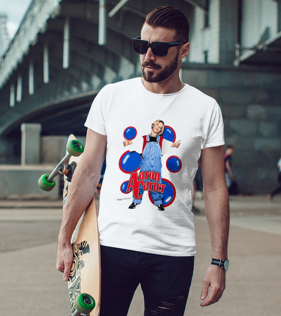 Aaron Carter Overalls Blue Red Circles Fashion T-Shirt