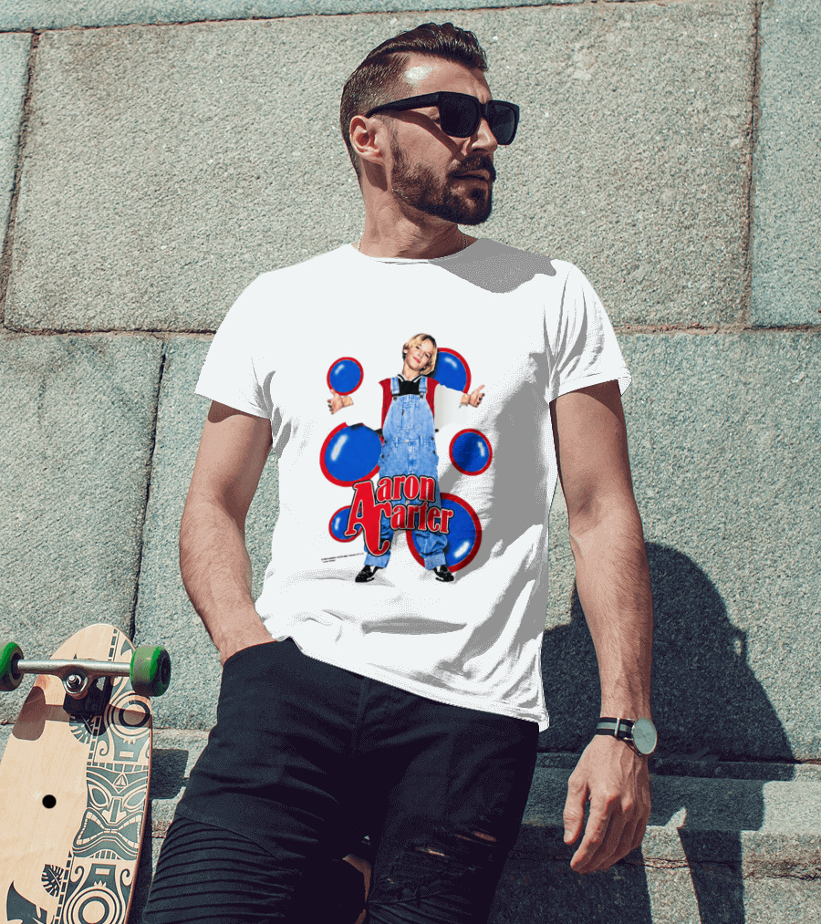 Aaron Carter Overalls Blue Red Circles Fashion T-Shirt
