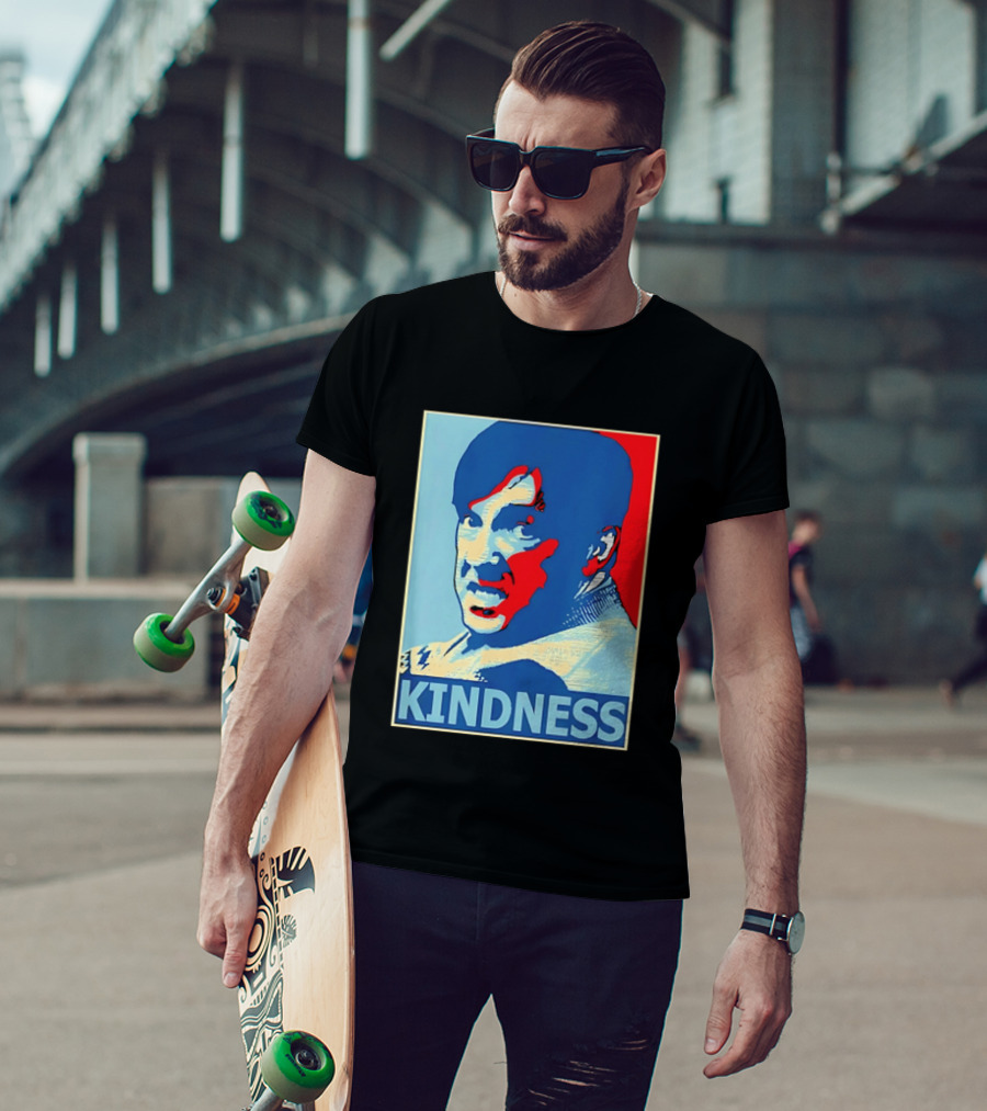 Kindness Mustachioed Man Halftone T-Shirt