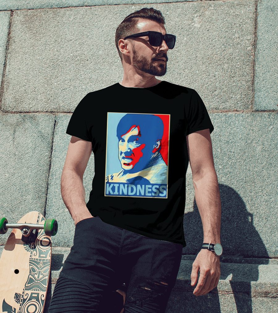 Kindness Mustachioed Man Halftone T-Shirt