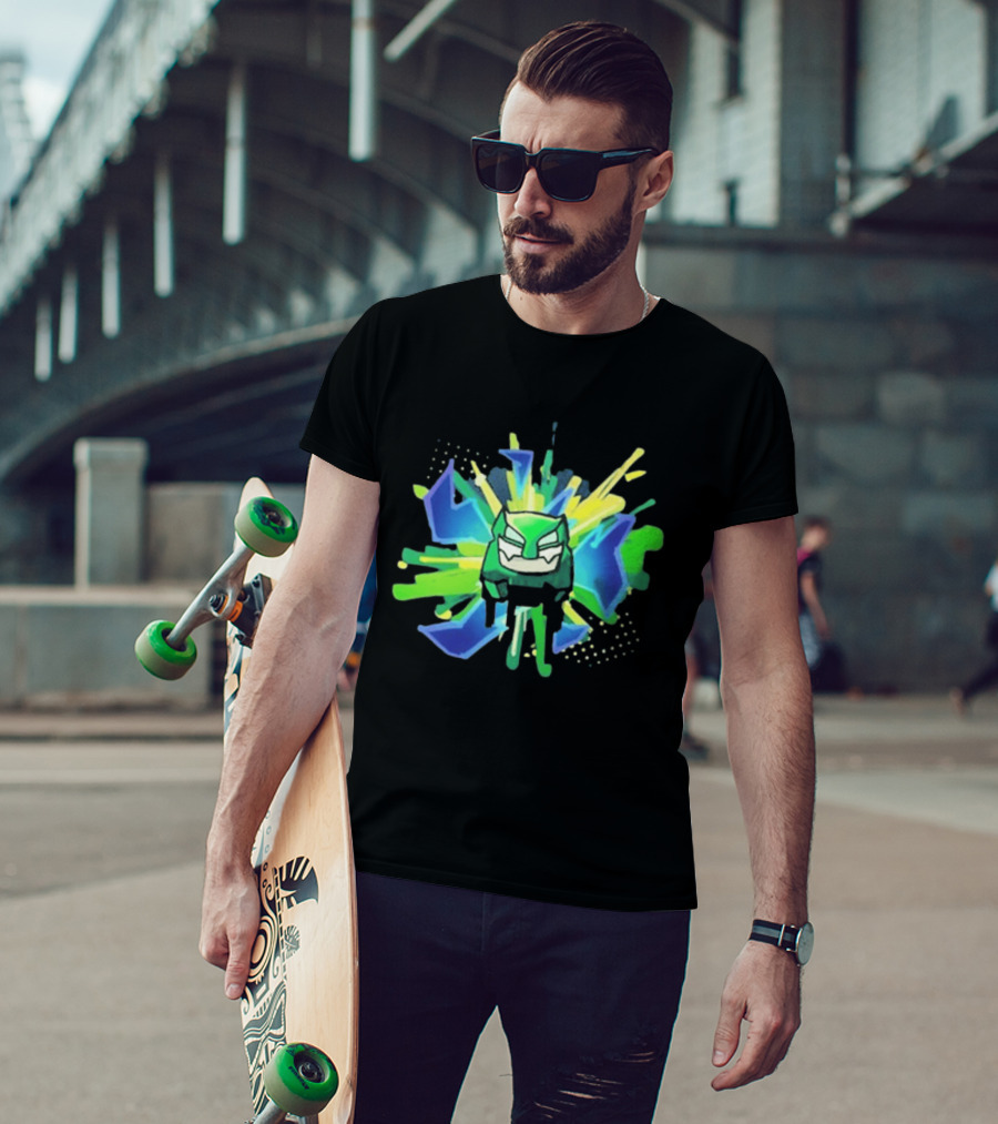 Vortrox Graffiti Green Blue Splash T-Shirt
