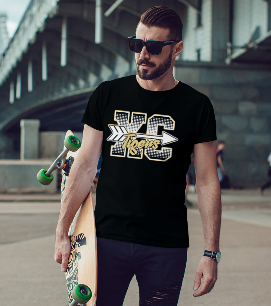 YC Tigers Halftone Block Script Arrow T-Shirt