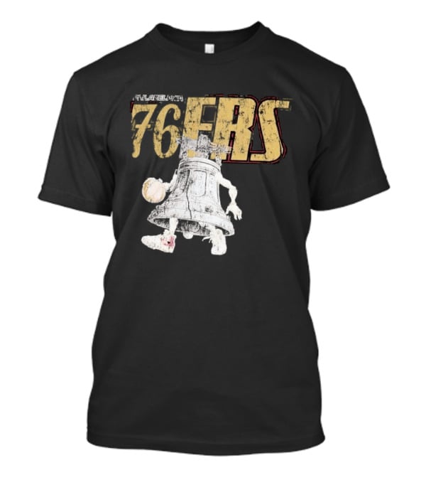 Philadelphia 76ers Distressed Liberty Bell Dribbling Basketball T-Shirt