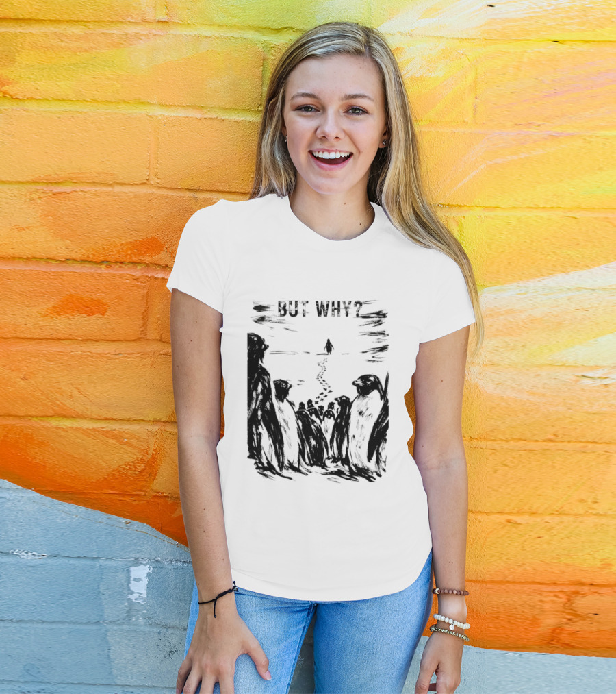 Nihilist Penguin But Why Snow Scene T-Shirt