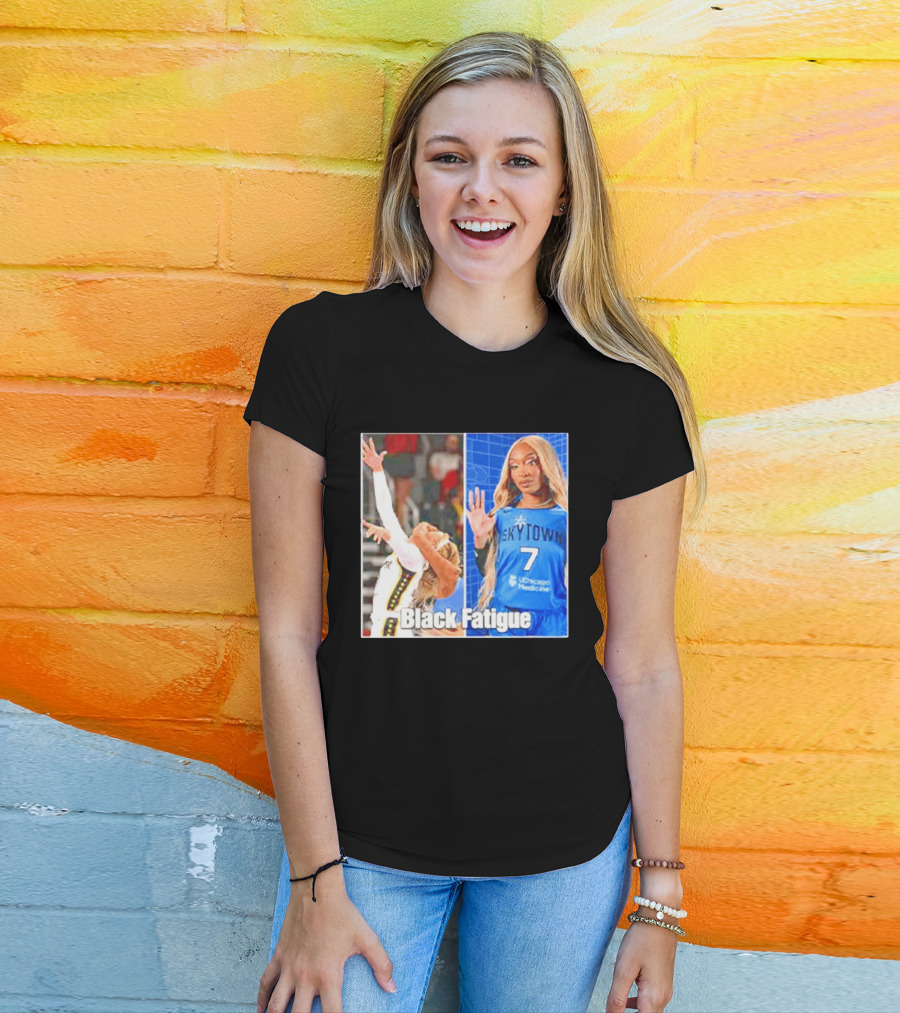 Skytown WNBA Black Fatigue Meme DiJonai Carrington Sophie Cunningham Hard Foul T-Shirt