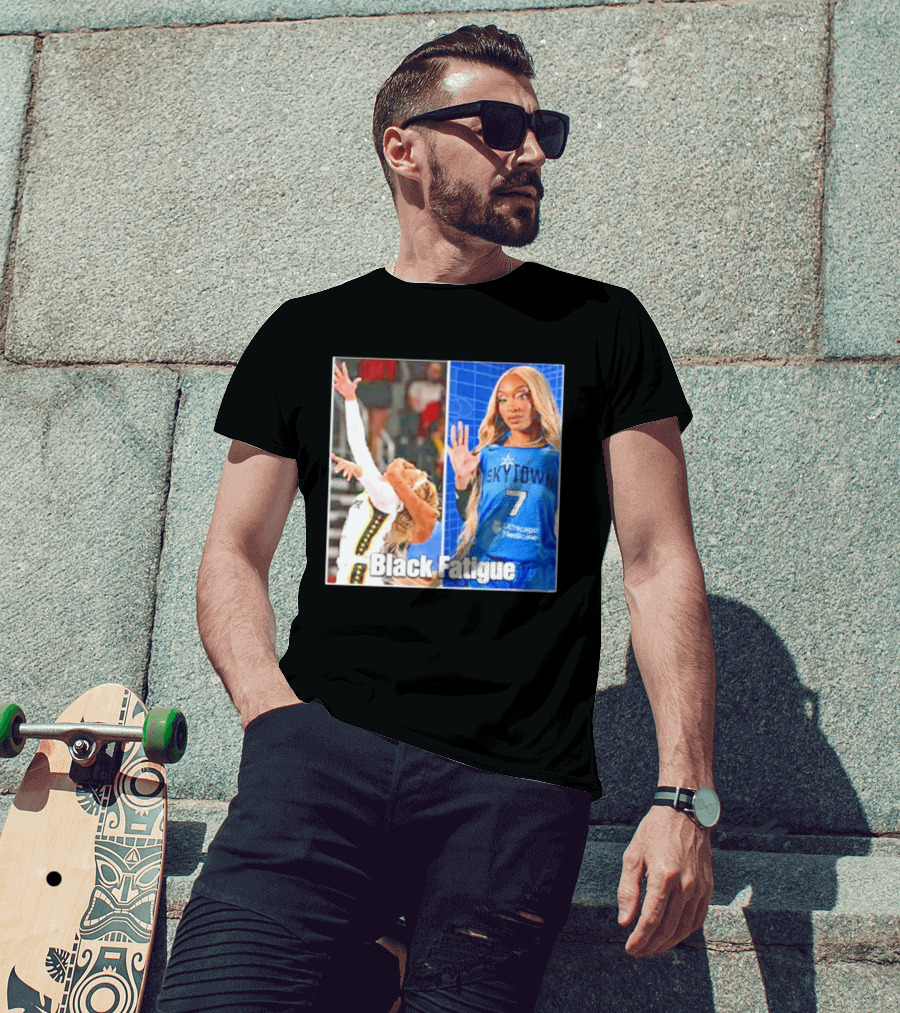 Skytown WNBA Black Fatigue Meme DiJonai Carrington Sophie Cunningham Hard Foul T-Shirt