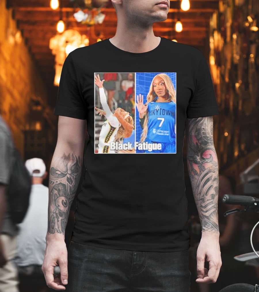 Skytown WNBA Black Fatigue Meme DiJonai Carrington Sophie Cunningham Hard Foul T-Shirt