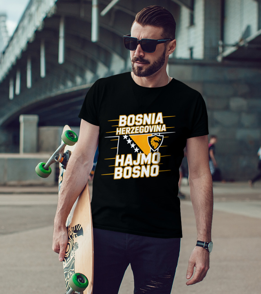 Bosnia Herzegovina Hajmo Bosno Crest And Stars T-Shirt