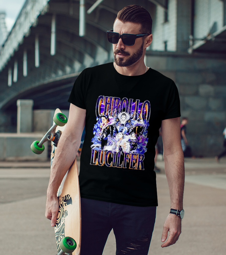 Chrollo Lucilfer Multiple Poses Purple Aura Flames Bootleg Collage Anime Hunter X Hunter T T-Shirt