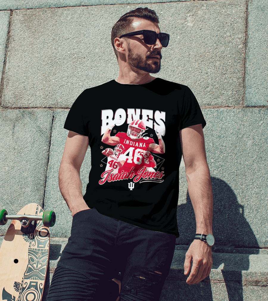 Isaiah Jones Indiana Hoosiers Football Bones 46 T-Shirt