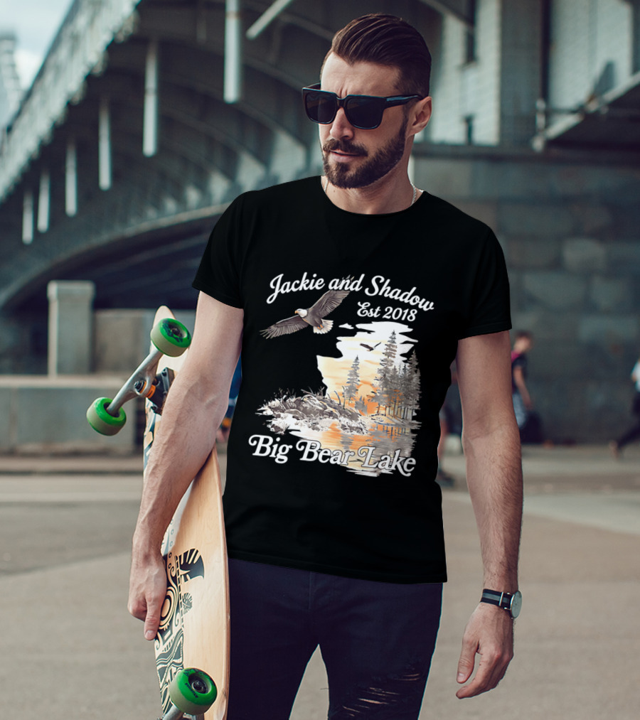Jackie And Shadow Est 2018 Big Bear Lake Bald Eagles Family Scenic Nature T-Shirt