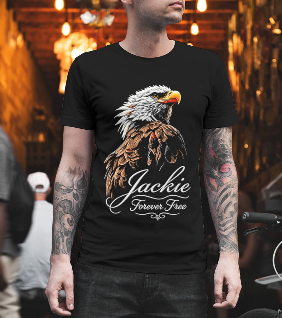 Jackie Forever Free Bald Eagle Detailed Feathers T-Shirt
