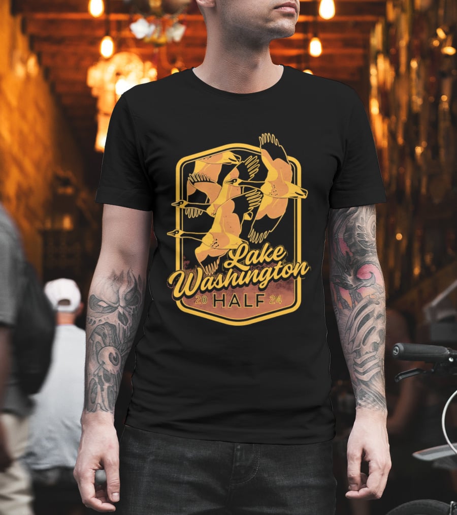 Lake Washington Half Marathon 2024 Geese T-Shirt