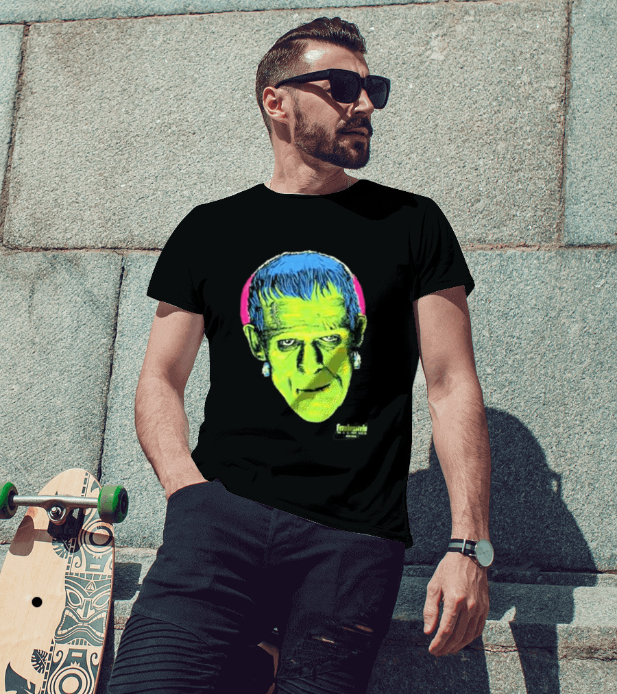 Frankenstein Universal Studios Monsters Head Travis Barker T-Shirt