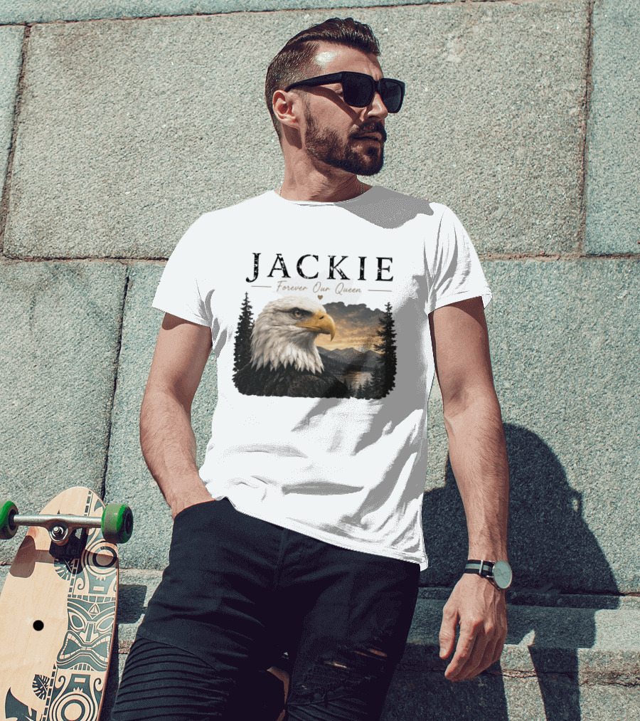Jackie Forever Our Queen Bald Eagle Big Bear Memorial T-Shirt