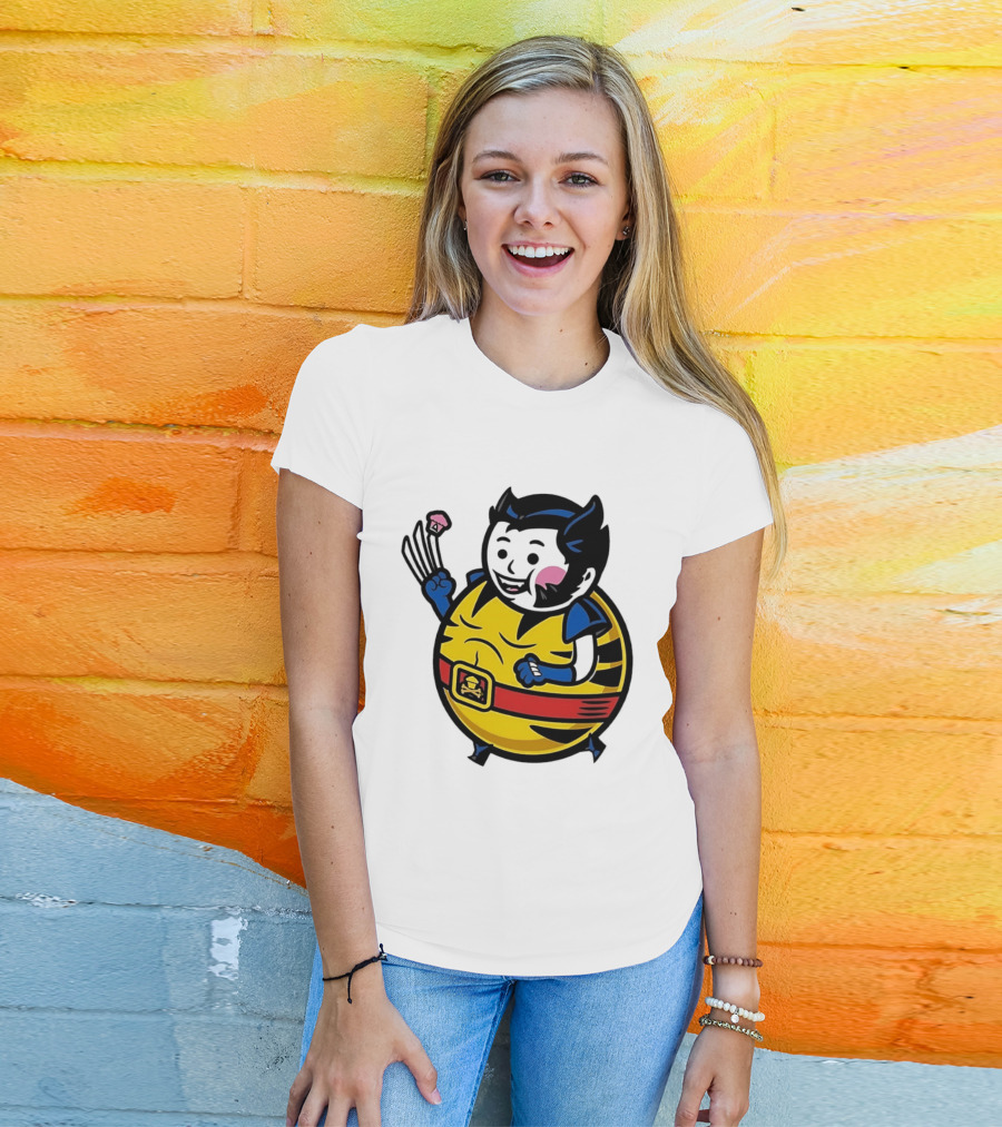 Wolverine Cupcake Fan With Claws And Round Yellow Outfit T-Shirt