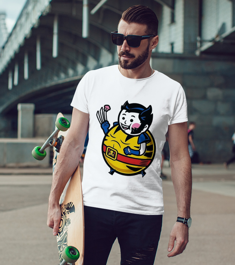 Wolverine Cupcake Fan With Claws And Round Yellow Outfit T-Shirt