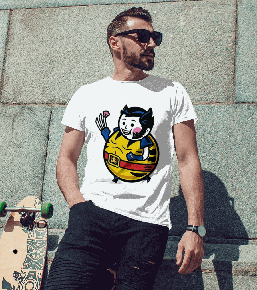 Wolverine Cupcake Fan With Claws And Round Yellow Outfit T-Shirt