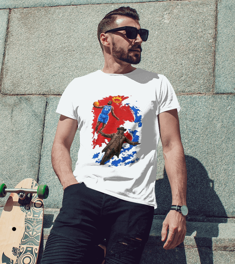 LeBron James Philadelphia Crown Mural Art In Chinatown T-Shirt